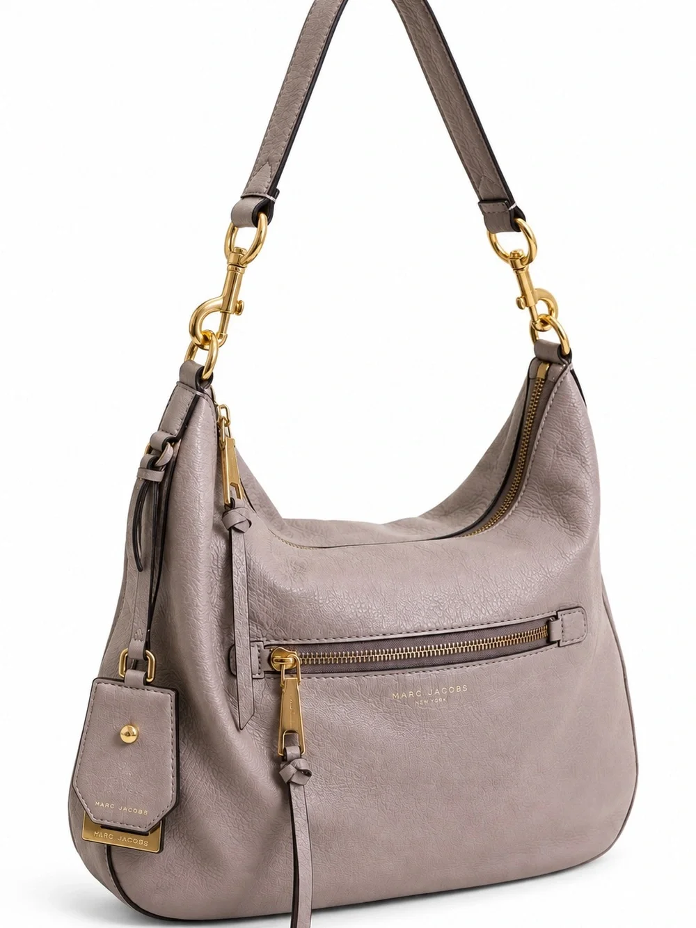 Marc Jacobs Recruit Large Mink Leather Hobo Shoulder Bag Gold Hardware